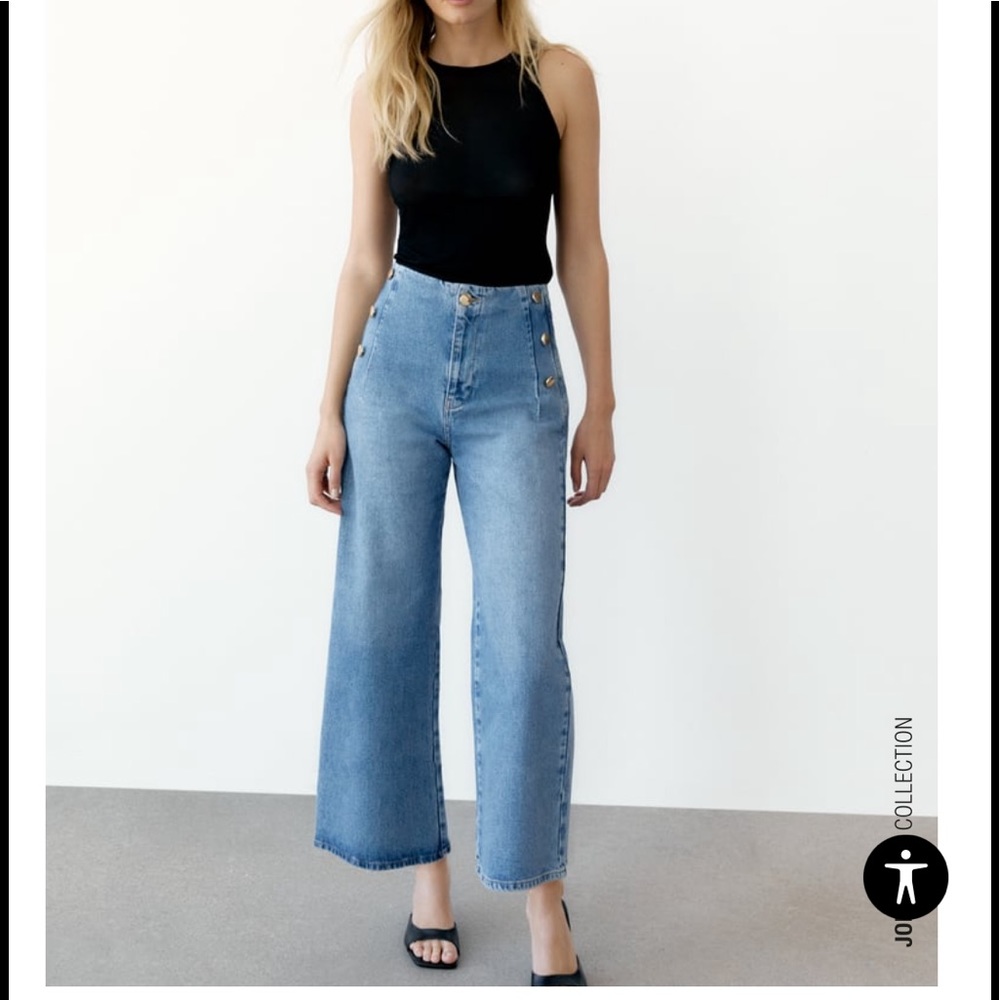 Zara wide leg cropped Jeans